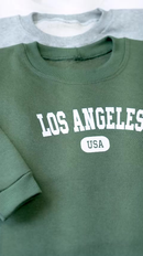 Kit 4 Peças Conjunto Infantil Moletom Flanelado Los Angeles Estiloso