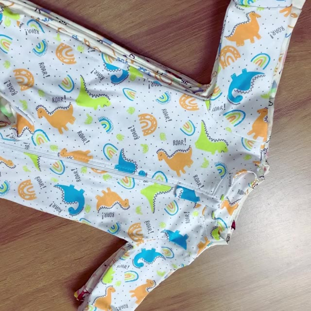 Roupinha Macacão Longo Menina Menino Pijaminha Fechamento Zíper 100% Algodão -Tam RN, P, M e G