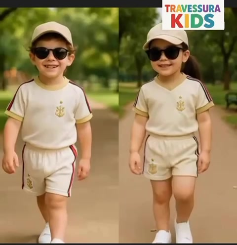 Conjunto Infantil Menina E Menino Dry Fit Confortável E Estiloso Para O Dia A Dia Verão