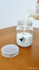 Kit com 5 Potes de Vidro para Armazenar Leite Materno 200ml Com Graduação