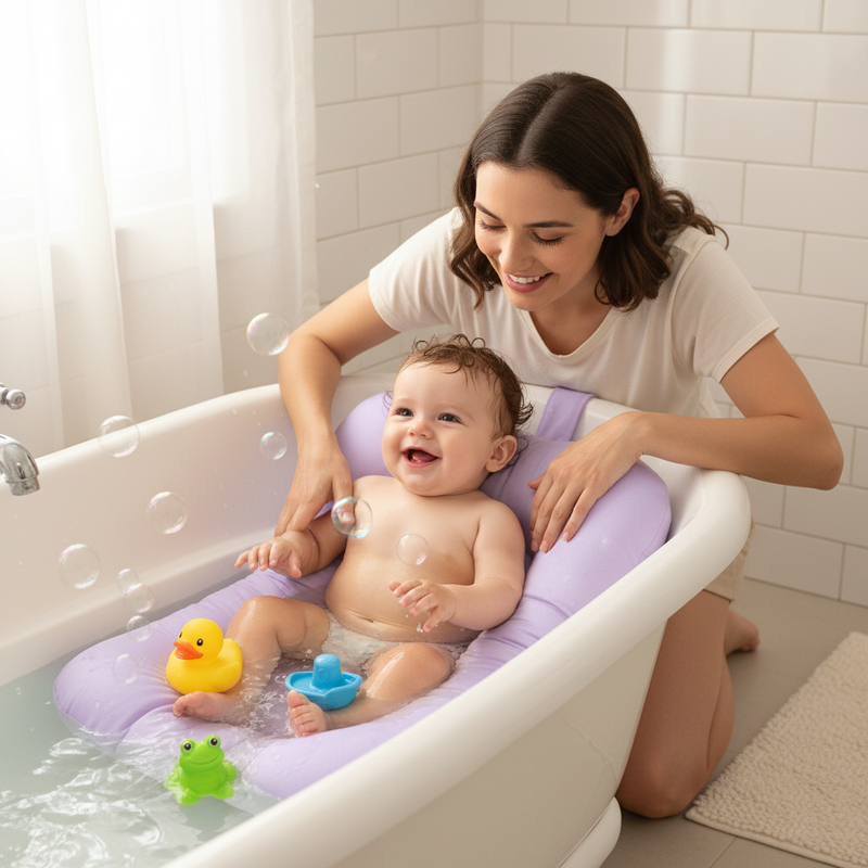 Almofada de Banho Bebê Anatômica Acolchoada Baby Infantil