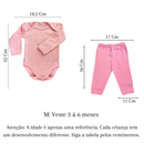 kit 4 peças mijão calça e body manga longa infantil bebe masculino e feminino