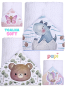 Toalha de Banho Fralda Soft com Capuz para Bebê Premium Dupla Camada Grande Amiguinhos