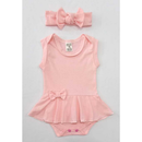 Body Saia Bebê Estampado com Chapéu Look Completo Delicado