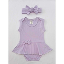 Body Saia Bebê Estampado com Chapéu Look Completo Delicado