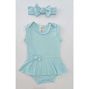 Body Saia Bebê Estampado com Chapéu Look Completo Delicado