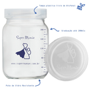 Kit com 5 Potes de Vidro para Armazenar Leite Materno 200ml Com Graduação