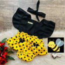 Jardineira Romper com faixa Bebê Menina Body Temático Book Festa Mesversário ensaio temático romper de bebe menina