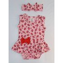 Body Saia Bebê Estampado com Chapéu Look Completo Delicado