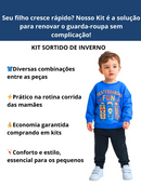 Kit de 2, 4 ou 6 Peças Moletom Infantil Menino Conjunto 1 ao 14 Masculino Inverno Manga Longa