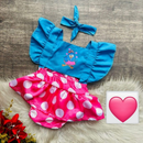 Jardineira Romper com faixa Bebê Menina Body Temático Book Festa Mesversário ensaio temático romper de bebe menina
