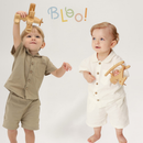 Kit 2 Peças Camisa E Bermuda Infantil Menino Mauricinho Blogueirinho Estiloso 100% Algodão