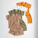 Kit 2 Peças Camisa E Bermuda Infantil Menino Mauricinho Blogueirinho Estiloso 100% Algodão