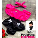 Jardineira Romper com faixa Bebê Menina Body Temático Book Festa Mesversário ensaio temático romper de bebe menina