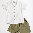 Conjunto Infantil Menino Camisa e Bermuda 100% Algodão – Estilo Social Casual Elegante