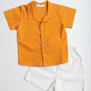 Conjunto Infantil Menino Camisa e Bermuda 100% Algodão – Estilo Social Casual Elegante