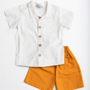 Conjunto Infantil Menino Camisa e Bermuda 100% Algodão – Estilo Social Casual Elegante