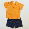 Conjunto Infantil Menino Camisa e Bermuda 100% Algodão – Estilo Social Casual Elegante