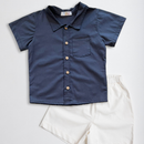 Conjunto Infantil Menino Camisa e Bermuda 100% Algodão – Estilo Social Casual Elegante