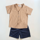Conjunto Infantil Menino Camisa e Bermuda 100% Algodão – Estilo Social Casual Elegante
