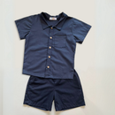 Conjunto Infantil Menino Camisa e Bermuda 100% Algodão – Estilo Social Casual Elegante