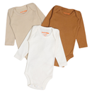 Kit 3 Body Bebê Minimalista Manga Longa 100% Algodão Suedine