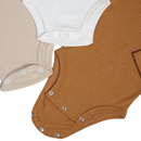 Kit 3 Body Minimalista Suedine Para Bebê Liso Manga Longa 100% Algodão RN/P/M/G/GG Baby Greg