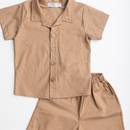 Conjunto Infantil Menino Camisa e Bermuda 100% Algodão – Estilo Social Casual Elegante