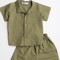 Conjunto Infantil Menino Camisa e Bermuda 100% Algodão – Estilo Social Casual Elegante