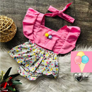 Jardineira Romper com faixa Bebê Menina Body Temático Book Festa Mesversário ensaio temático romper de bebe menina