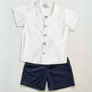 Conjunto Infantil Menino Camisa e Bermuda 100% Algodão – Estilo Social Casual Elegante