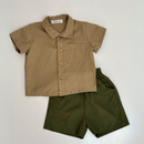 Conjunto Infantil Menino Camisa e Bermuda 100% Algodão – Estilo Social Casual Elegante