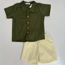 Conjunto Infantil Menino Camisa e Bermuda 100% Algodão – Estilo Social Casual Elegante