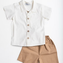 Conjunto Infantil Menino Camisa e Bermuda 100% Algodão – Estilo Social Casual Elegante