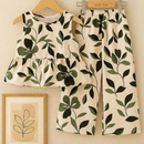 Conjunto Infantil Menina Verão Blusa Babado e Calça Pantacourt Estiloso