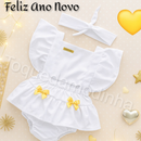 Jardineira Romper com faixa Bebê Menina Body Temático Book Festa Mesversário ensaio temático romper de bebe menina