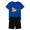 Conjunto Infantil Menino Camiseta e Bermuda Estampa Urso – Look Casual Confortável para o Dia a Dia