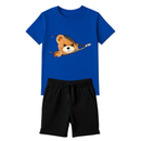 Conjunto Infantil Menino Camiseta e Bermuda Estampa Urso – Look Casual Confortável para o Dia a Dia