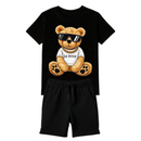 Conjunto Infantil Menino Camiseta e Bermuda Estampa Urso – Look Casual Confortável para o Dia a Dia