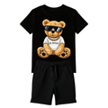 Conjunto Infantil Menino Camiseta e Bermuda Estampa Urso – Look Casual Confortável para o Dia a Dia