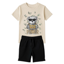 Conjunto Infantil Menino Camiseta e Bermuda Estampa Urso – Look Casual Confortável para o Dia a Dia