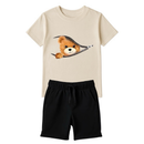 Conjunto Infantil Menino Camiseta e Bermuda Estampa Urso – Look Casual Confortável para o Dia a Dia
