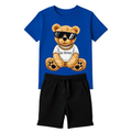 Conjunto Infantil Menino Camiseta e Bermuda Estampa Urso – Look Casual Confortável para o Dia a Dia