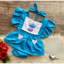Jardineira Romper com faixa Bebê Menina Body Temático Book Festa Mesversário ensaio temático romper de bebe menina