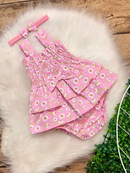 Body Vestido Bebe Menina 100% algodão tiara Tamanho 4 a 16 meses