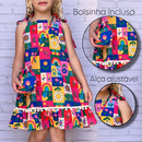 Vestido Infantil Menina Princesa Luxo Elegante Estampa Exclusiva
