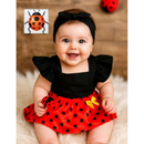 Jardineira Romper com faixa Bebê Menina Body Temático Book Festa Mesversário ensaio temático romper de bebe menina