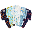 Kit 5 Macacão Canelado Estampado para Bebê com Zíper Menino e Menina – RN/P/M/G