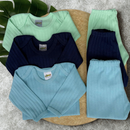 Kit 6 Peças Canelado Premium Roupas de Bebê Conjunto Menino Menina 3 Body e 3 Mijão