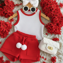 Conjunto Infantil Feminino Ribana com Short Saia Estiloso e Confortável